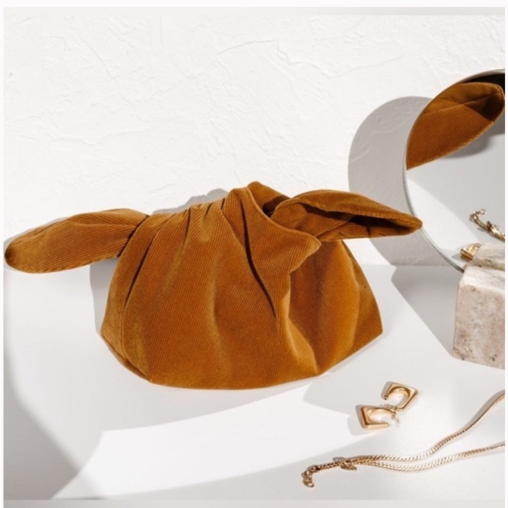 ✨Merit✨Beauty Signature Cosmetic Makeup Bag Corduroy Tie Top Pouch Minimalist